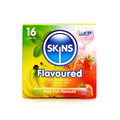 Skins Assorted Flavoured Condoms (4, 12, 16) Condoms Skins 16 Pack (Cube)