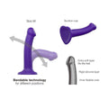 Strap On Me - Semi-Realistic Dual Density Bendable Dildo Purple - M New Products / Sex Toys / Dildos / Strap ons / Strap On Me / Your Pleasure Toys