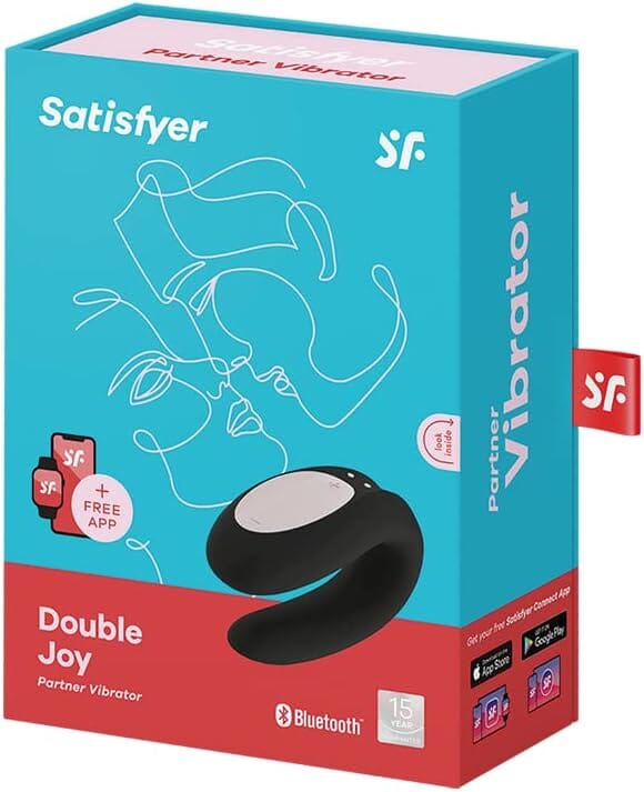 Satisfyer App Enabled Double Joy - Black Couples Vibrator Satisfyer 