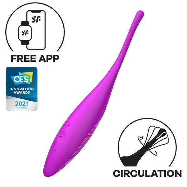 Satisfyer App Enabled Twirling Joy Fuchsia Clit Stimulator Satisfyer 