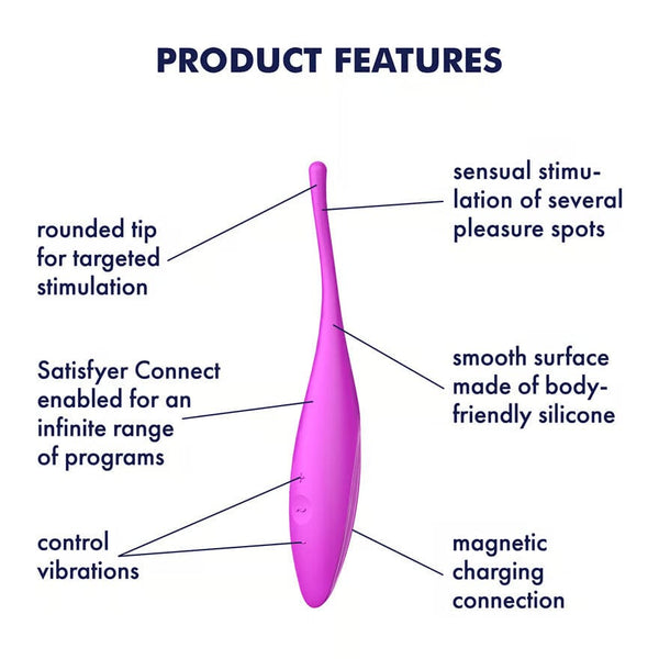 Satisfyer App Enabled Twirling Joy Fuchsia Clit Stimulator Satisfyer 