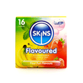 Skins Assorted Flavoured Condoms (4, 12, 16) Condoms Skins 16 Pack (Cube) 