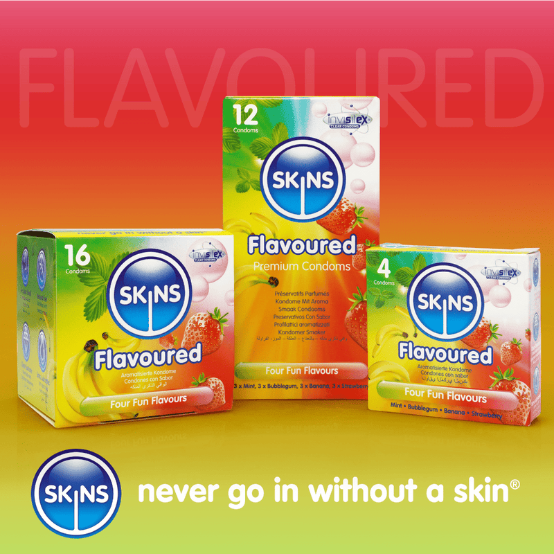 Skins Assorted Flavoured Condoms (4, 12, 16) Condoms Skins 