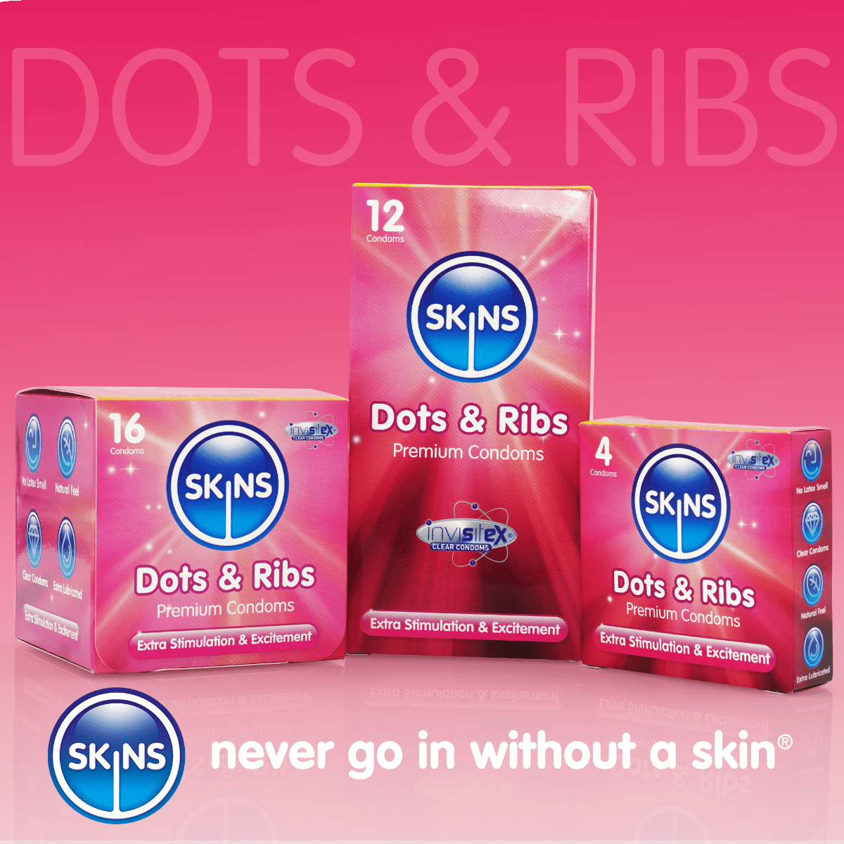 Skins Dots & Ribbed Condoms | Ribbed Condoms | Your Pleasure Toys