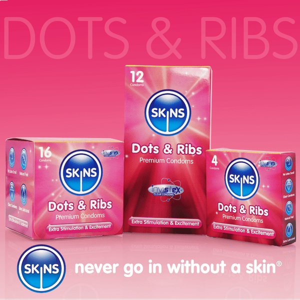 Skins Dots & Ribbed Condoms (4, 12, 16) Condoms Skins 