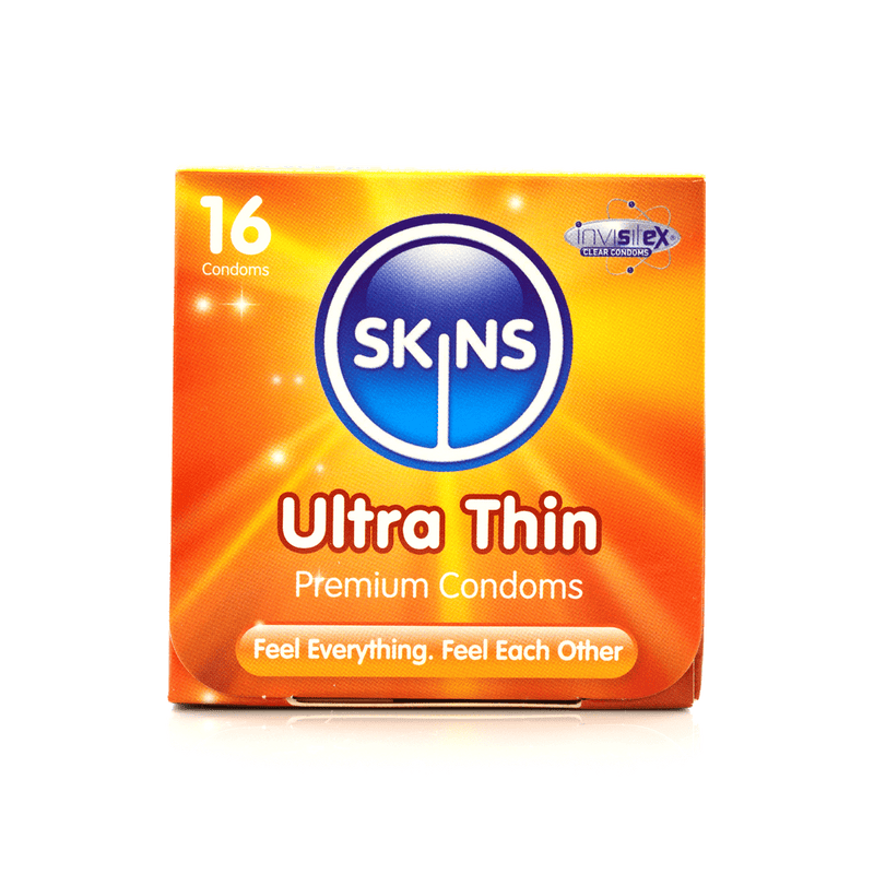 Skins Ultra Thin Condoms (4, 12, 16) Condoms Skins 16 Pack (Cube) 