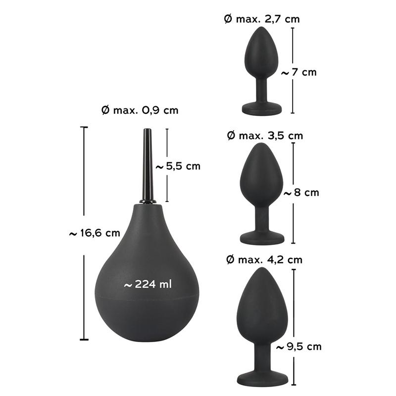 Jewelled Butt Plug Set with Douche Butt Plug Training Sets Your Pleasure Toys 