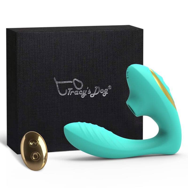 Tracy's Dog Clitoral Suction Vibrator - Next Generation Suction Vibrator Tracy's Dog Teal With Remote 